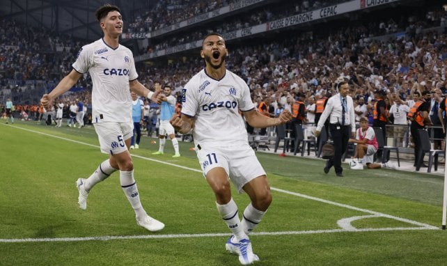 Luis Suarez célèbre son premier but à l'OM